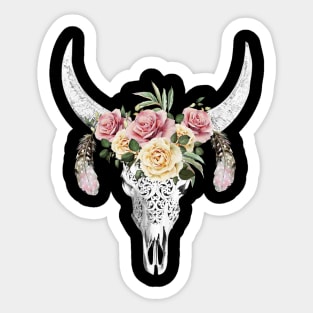 Cow skull floral 17 Sticker